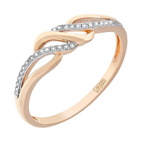 Золотое кольцо с бриллиантом № 112818