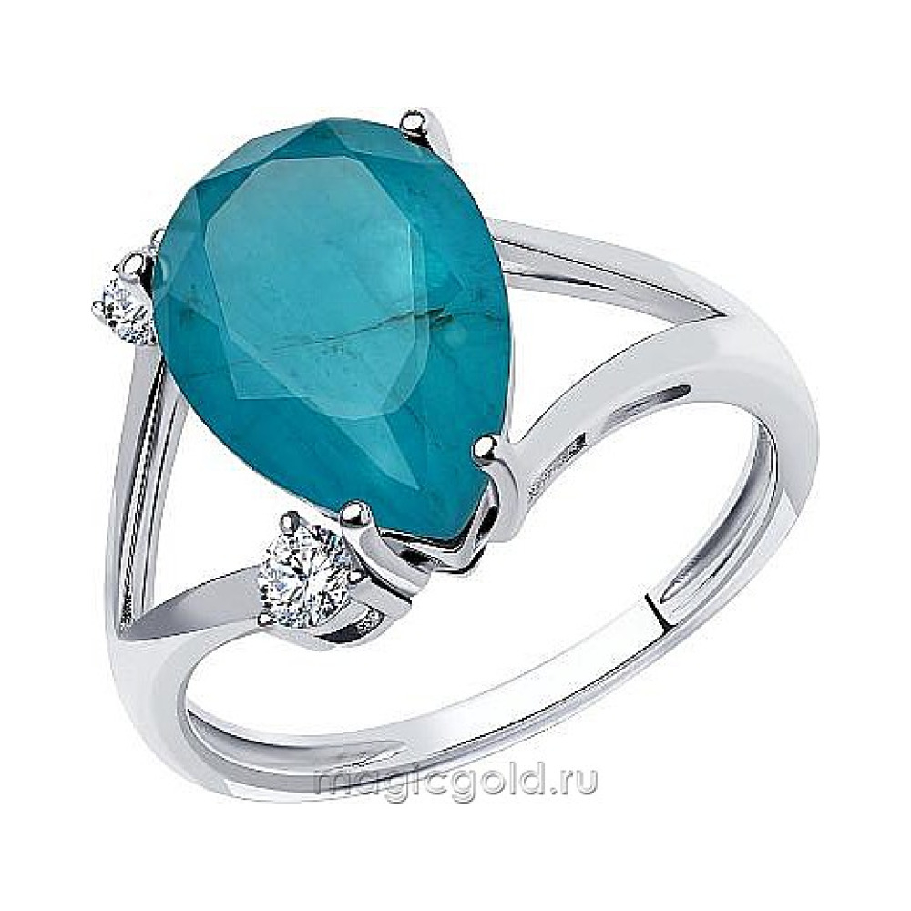 Серебряное кольцо с фианитом № 174023