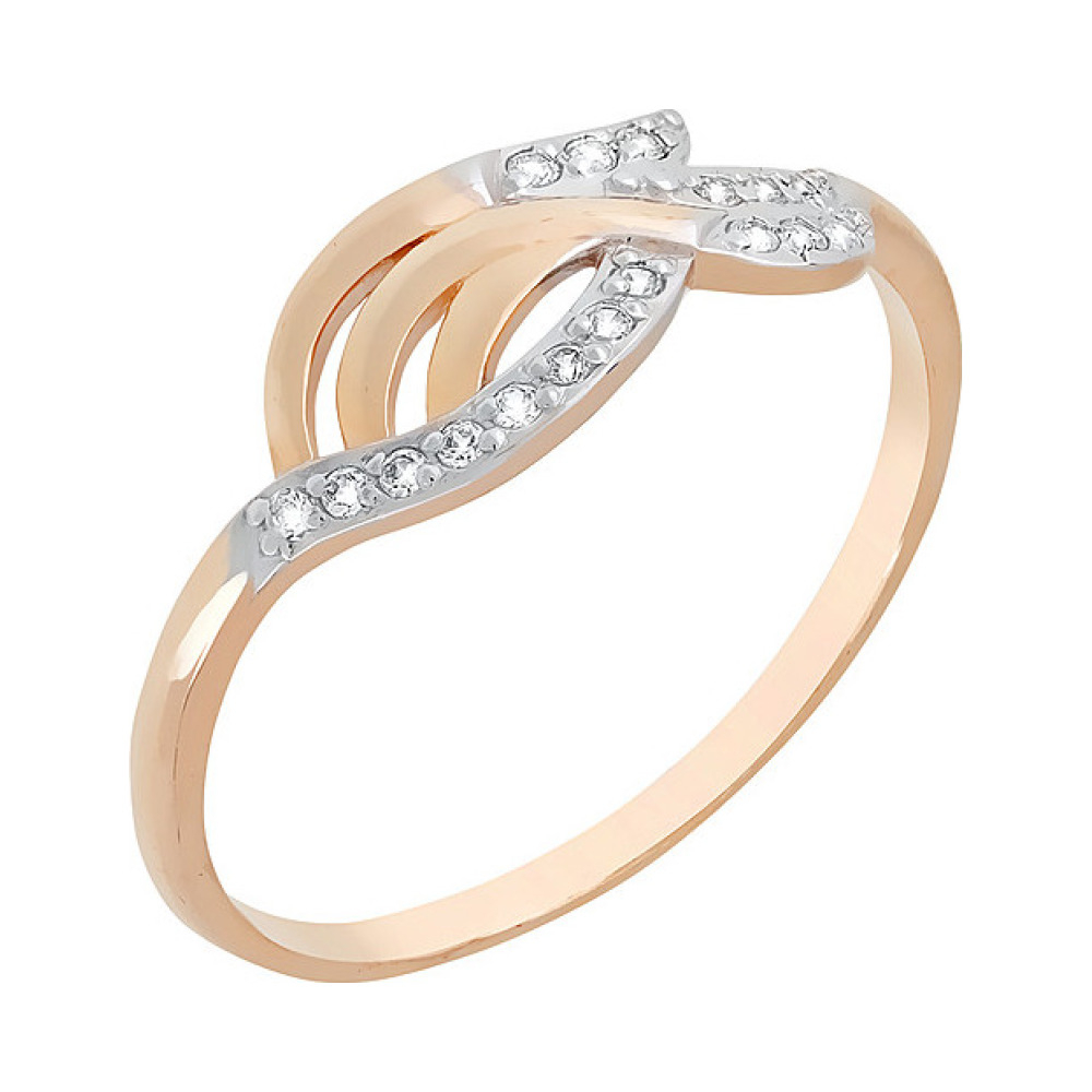 Золотое кольцо с фианитом № 107785