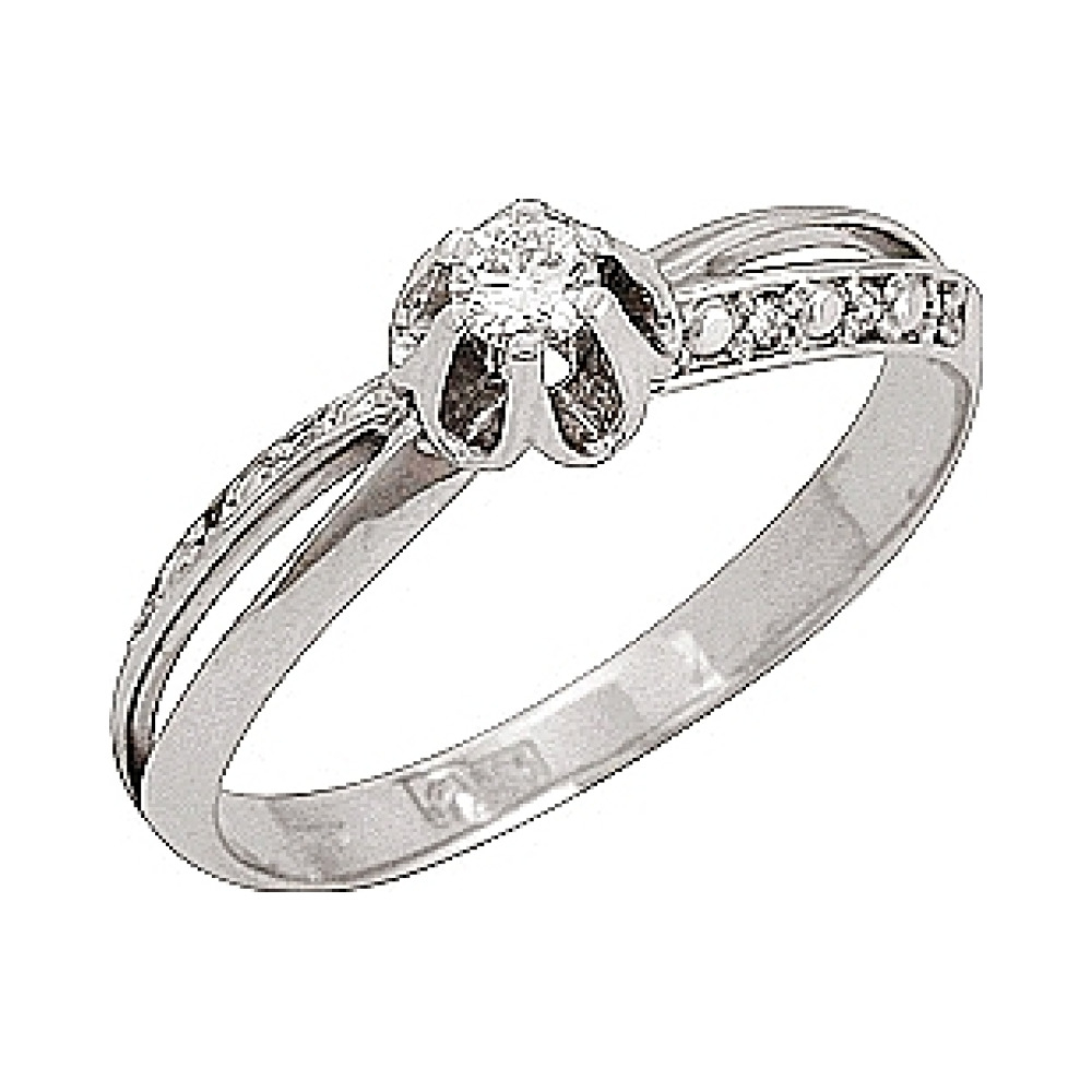 Золотое кольцо с фианитом № 51842