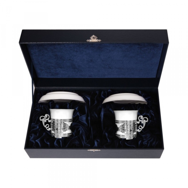 Набор серебряных кофейных чашек «Август-Октавиан» с блюдцами