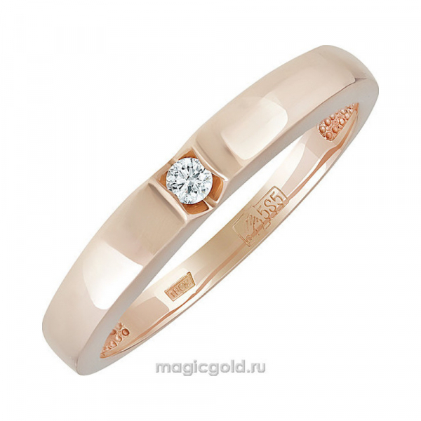 Золотое кольцо с бриллиантом № 135469