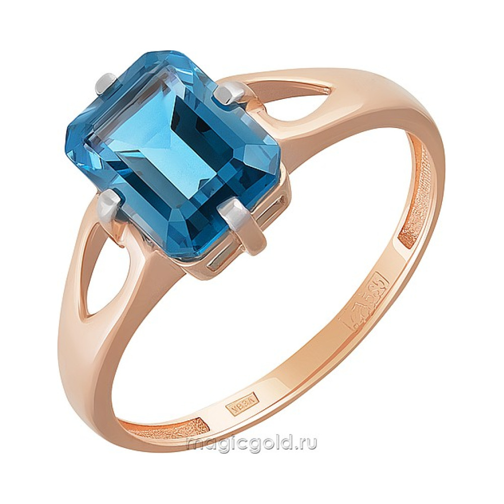 Золотое кольцо с топазом № 164431