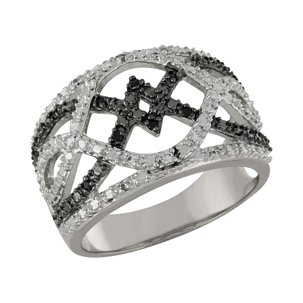 Серебряное кольцо с фианитом № 100903