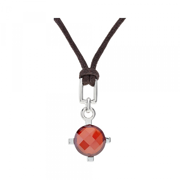 Серебряное колье с фианитом № 108374