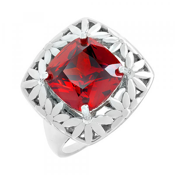 Серебряное кольцо с фианитом № 83800