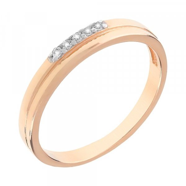 Золотое кольцо с фианитами № 112669