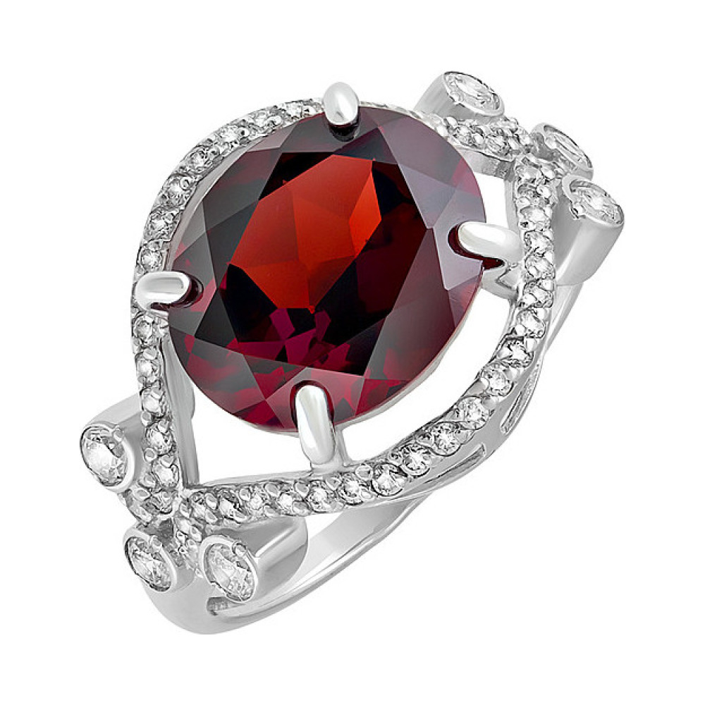 Серебряное кольцо с алпанитом и фианитом № 133306