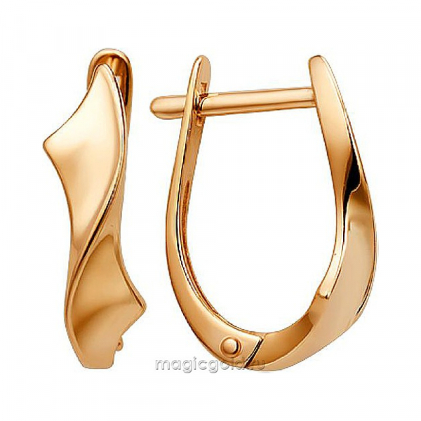 Золотые серьги без камня № 173539