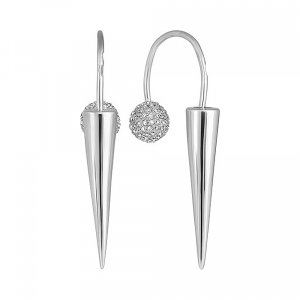 Серебряные серьги с фианитом № 133024