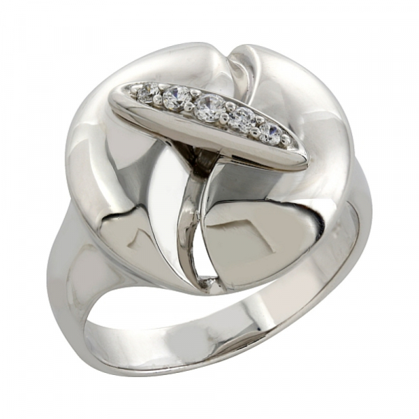 Серебряное кольцо с фианитом № 82786