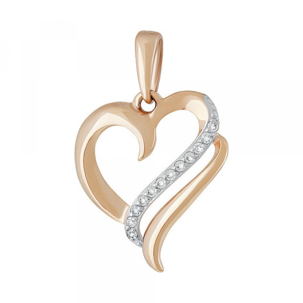 Золотая подвеска с фианитом № 136958