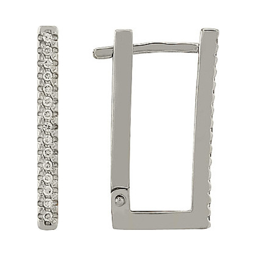 Золотые серьги с бриллиантом № 85263