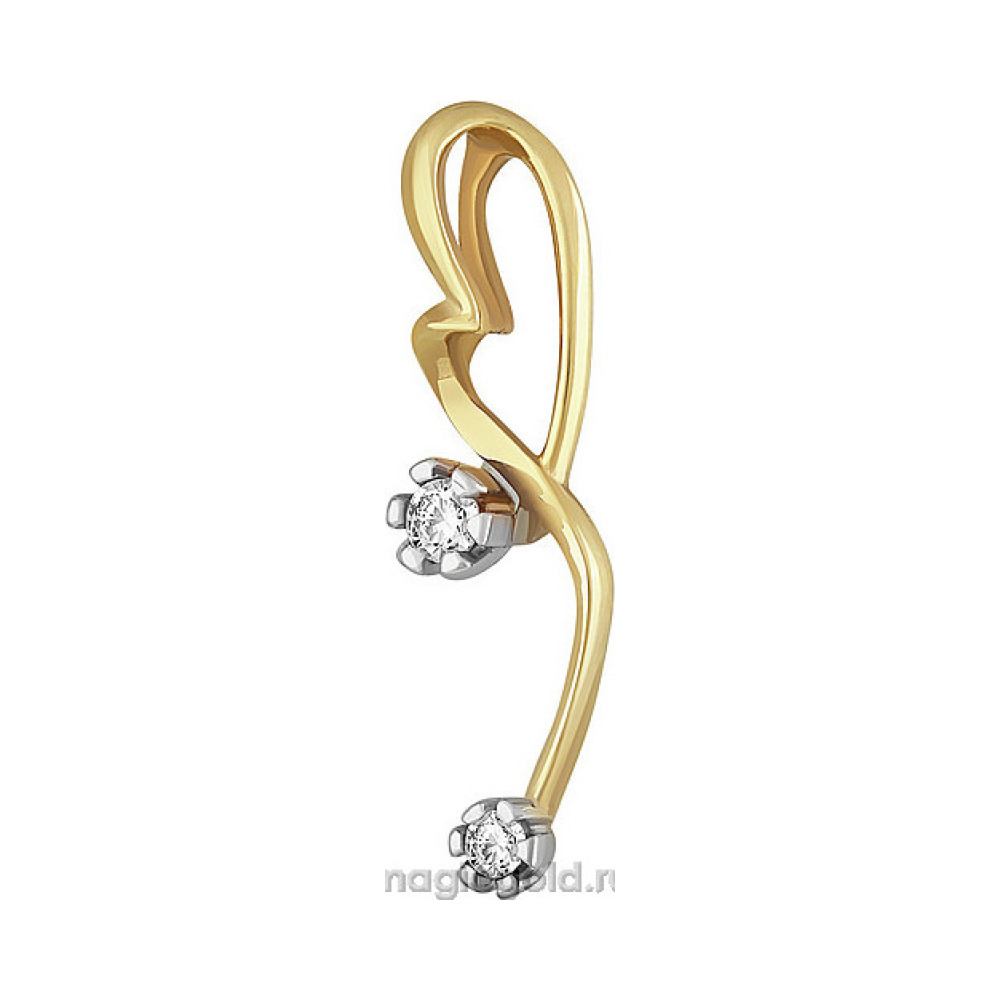 Золотая подвеска с бриллиантом № 117021