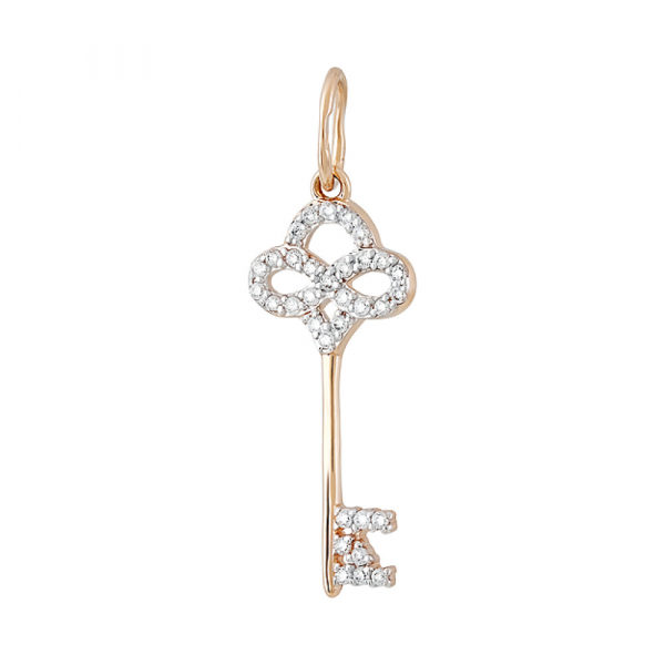 Золотая подвеска с фианитом № 129834