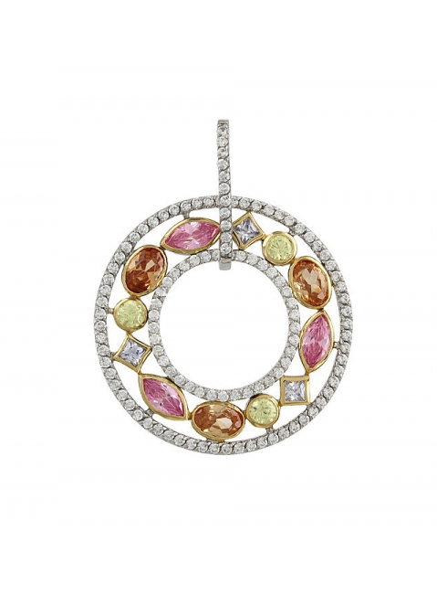 Серебряная подвеска с фианитом № 106243