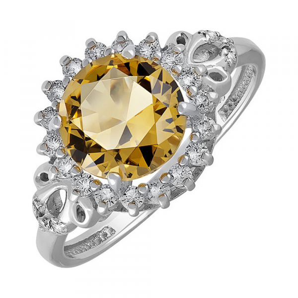 Серебряное кольцо с алпанитом и фианитом № 135365