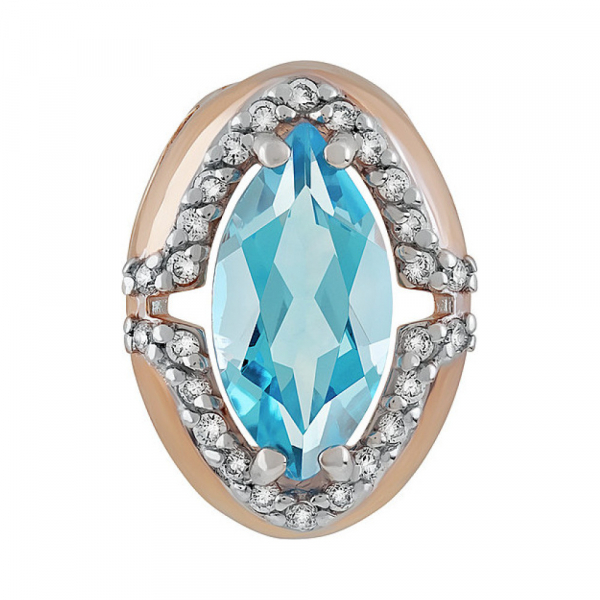 Золотая подвеска с топазом и фианитом № 134879