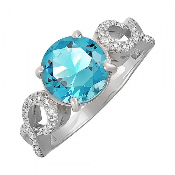 Серебряное кольцо с алпанитом и фианитом № 134062