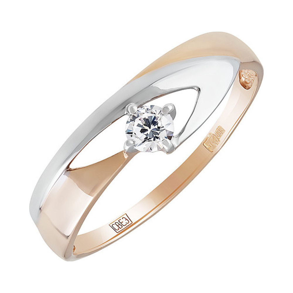 Золотое кольцо с фианитом № 135414