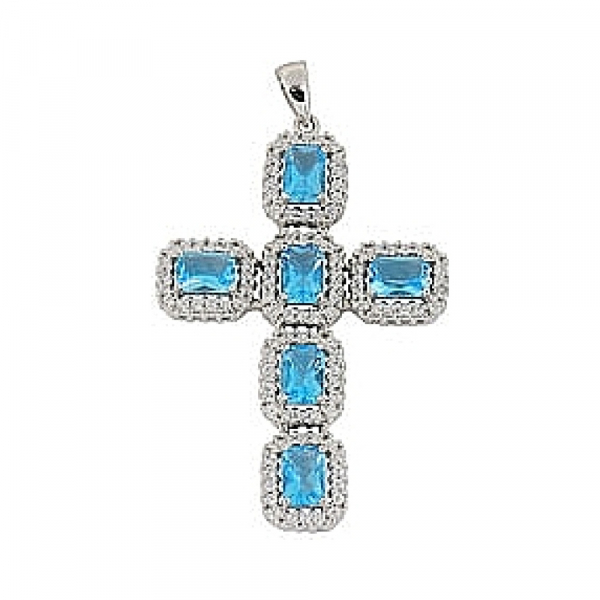 Серебряная подвеска с фианитом № 68627