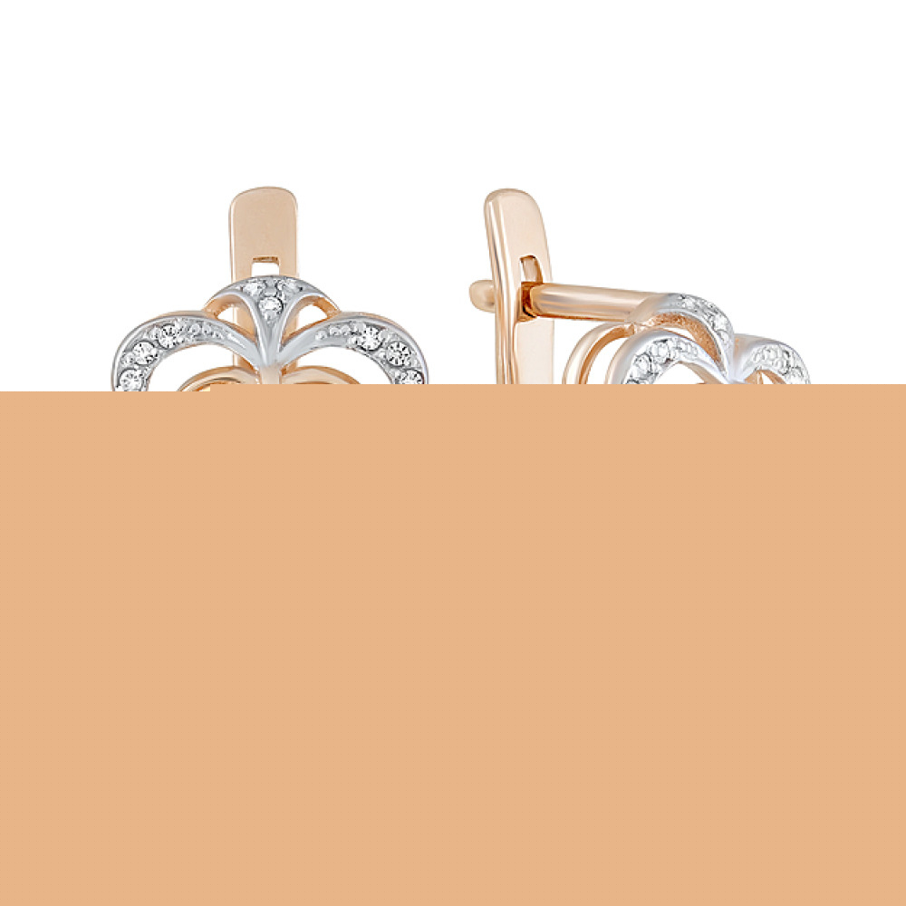 Золотые серьги с фианитом № 137797