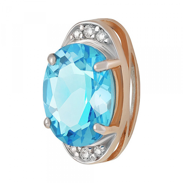 Золотая подвеска с топазом и фианитом № 137026