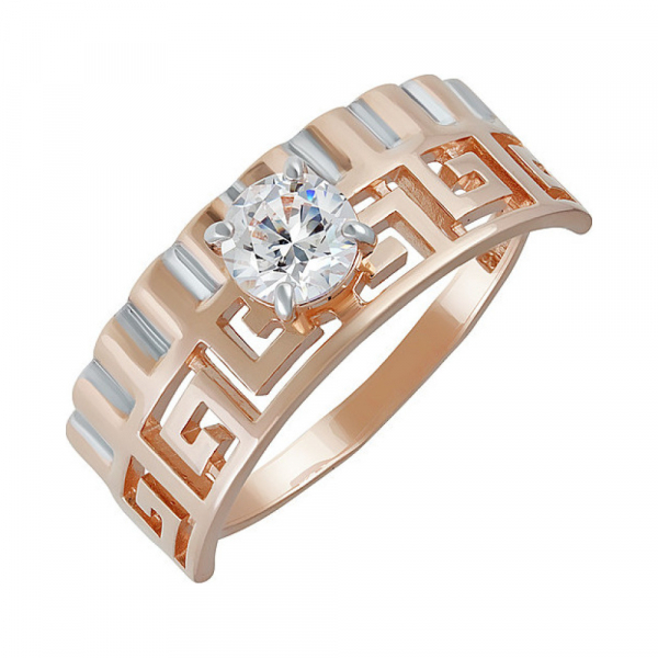 Золотое кольцо с фианитом № 137084