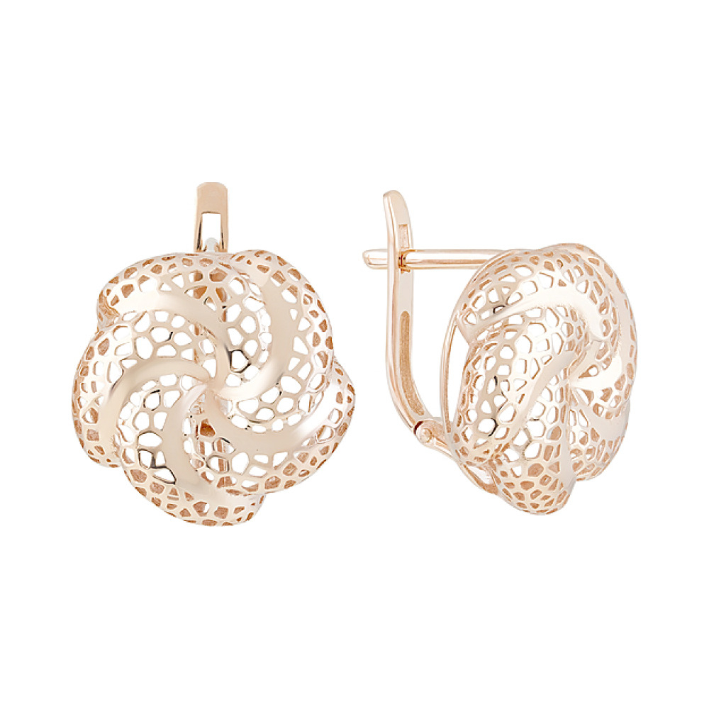 Золотые серьги без камня № 128789