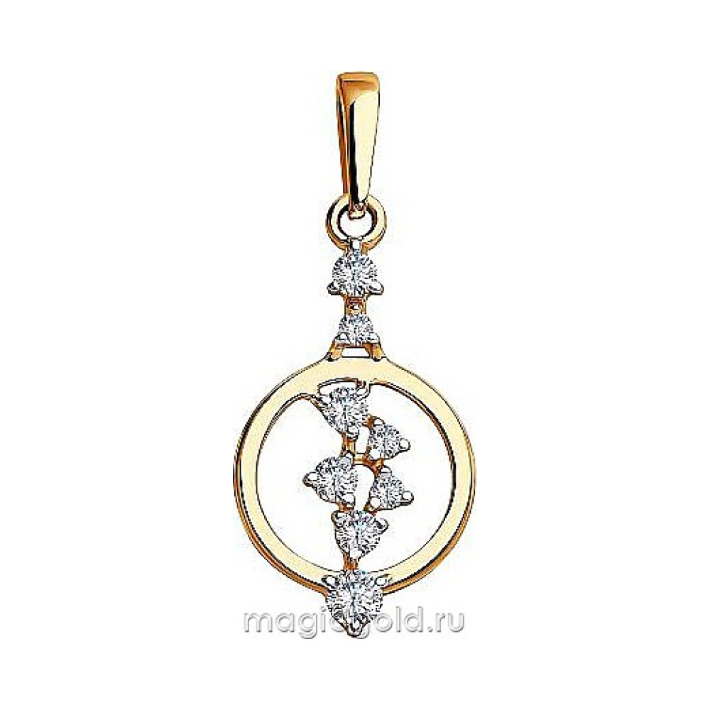 Золотая подвеска с фианитом № 174091