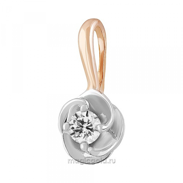 Золотая подвеска с бриллиантом № 139495