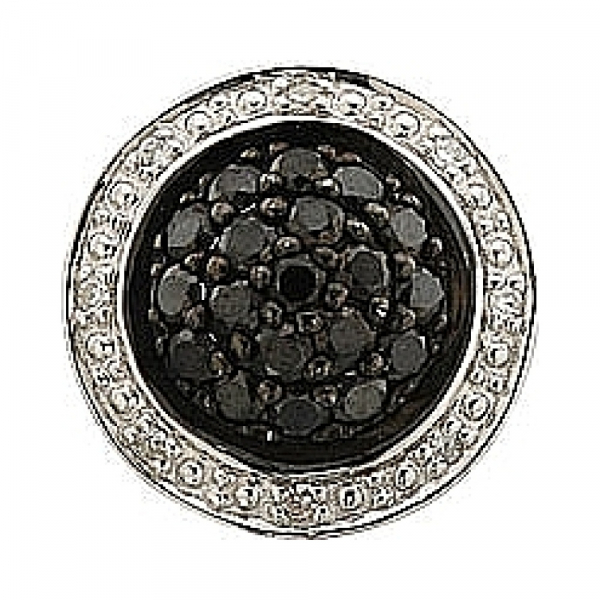 Золотая подвеска с чёрными и белыми бриллиантами № 64449