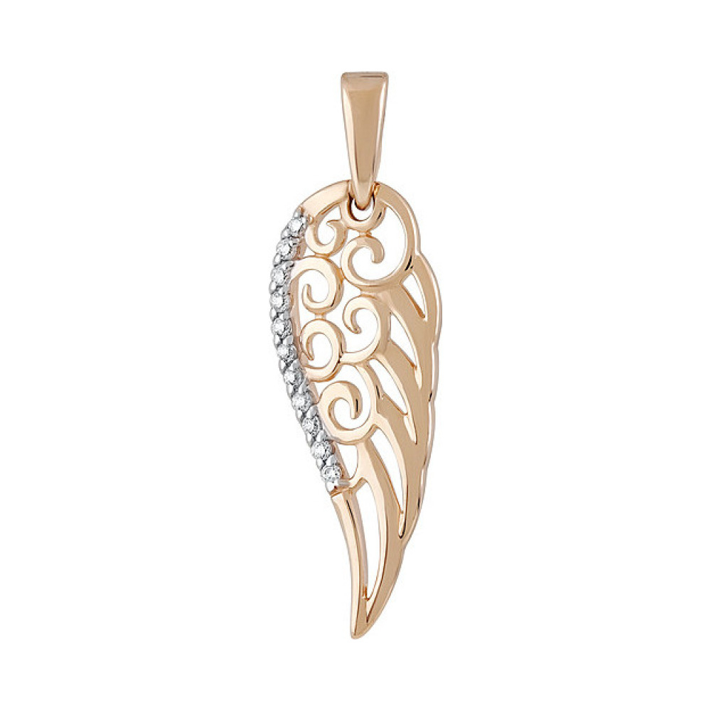 Золотая подвеска с фианитом № 134922