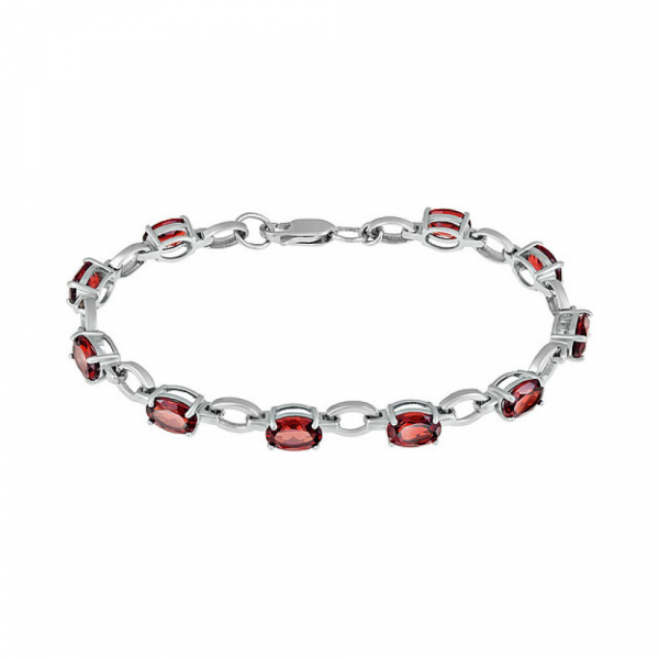 Серебряный браслет с гранатом № 134122