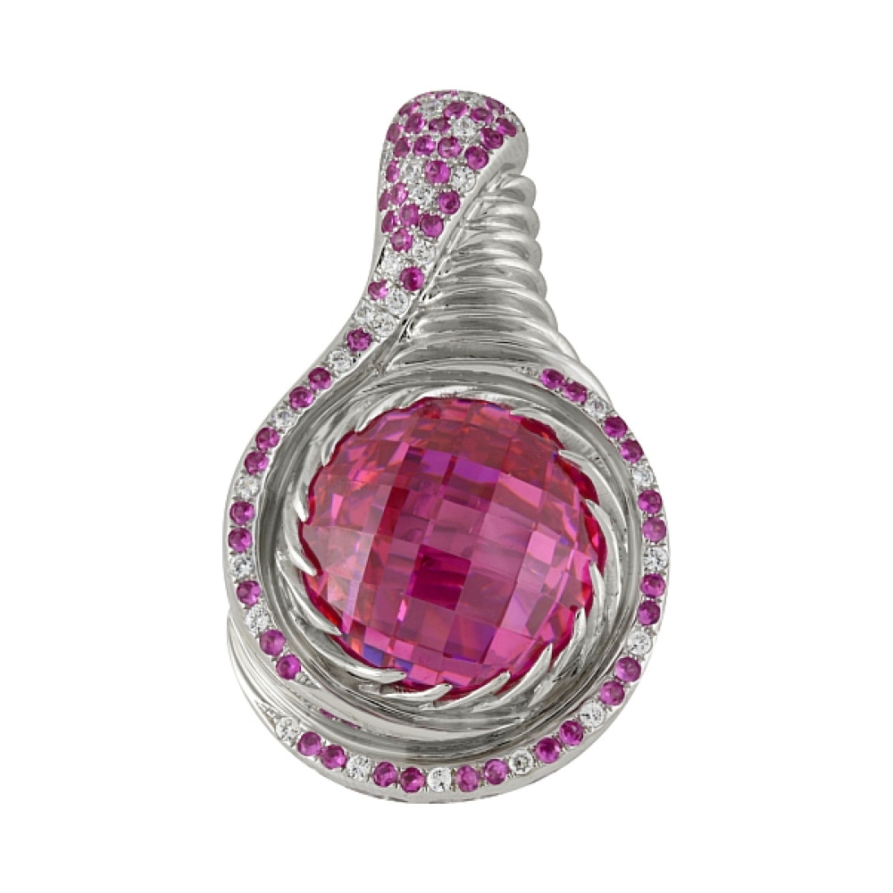 Серебряная подвеска с фианитом № 83173