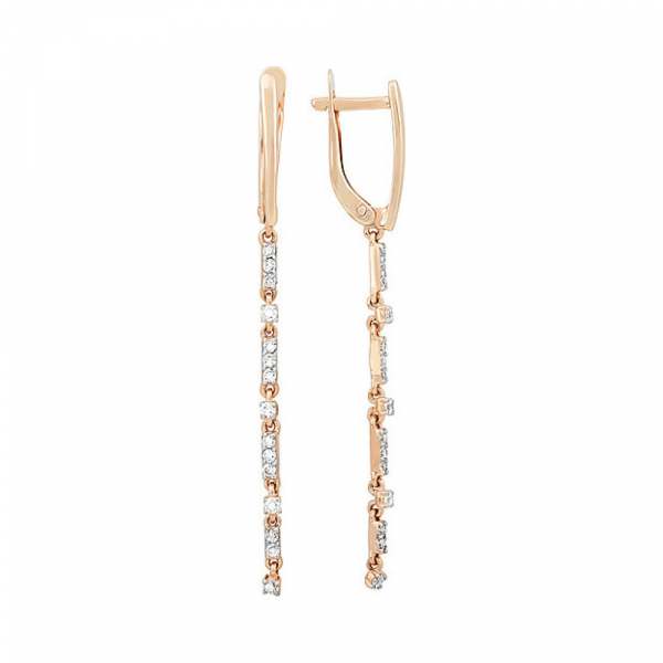 Золотые серьги с фианитом № 115200