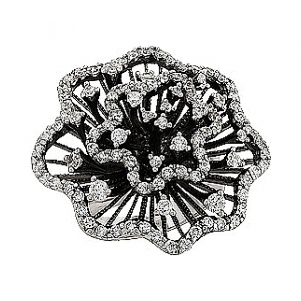 Серебряное кольцо с фианитом № 80883