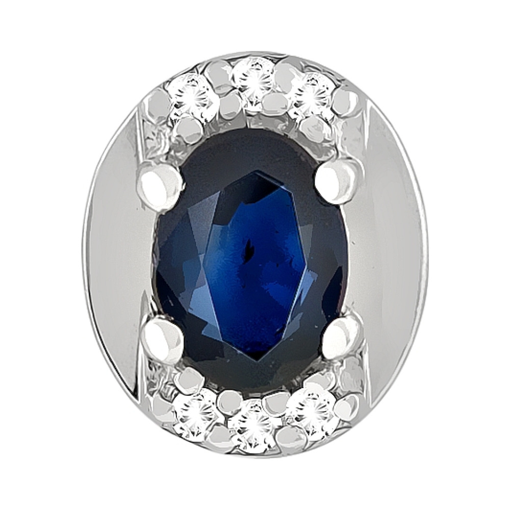 Золотая подвеска с бриллиантом и сапфиром № 114499