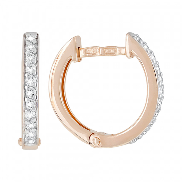 Золотые серьги с фианитами № 122276