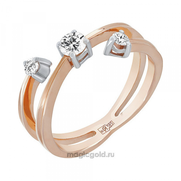Золотое кольцо с бриллиантом № 111897