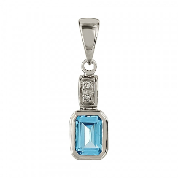 Золотая подвеска с бриллиантом и топазом № 95683