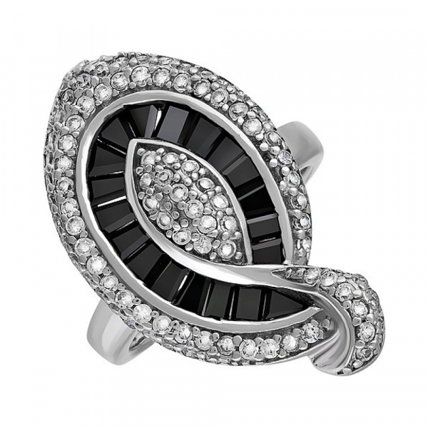 Серебряное кольцо с фианитом № 77751