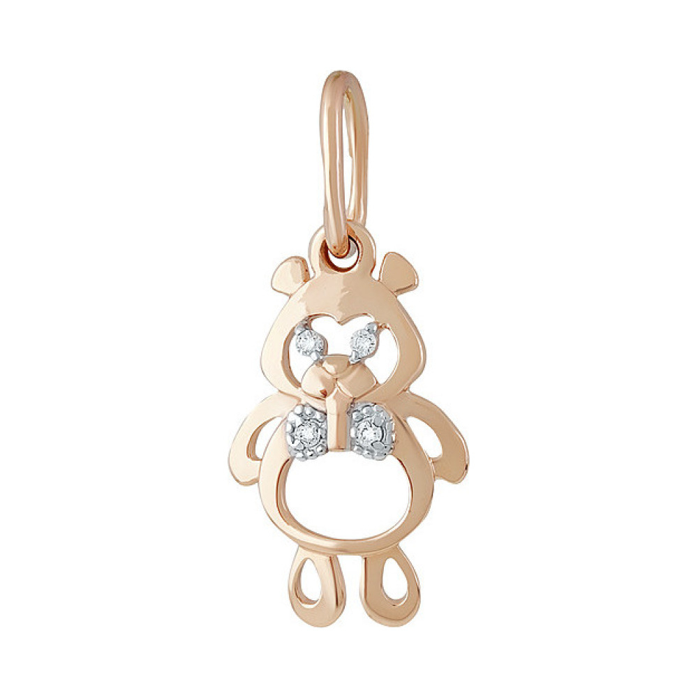 Золотая подвеска с фианитом № 136640