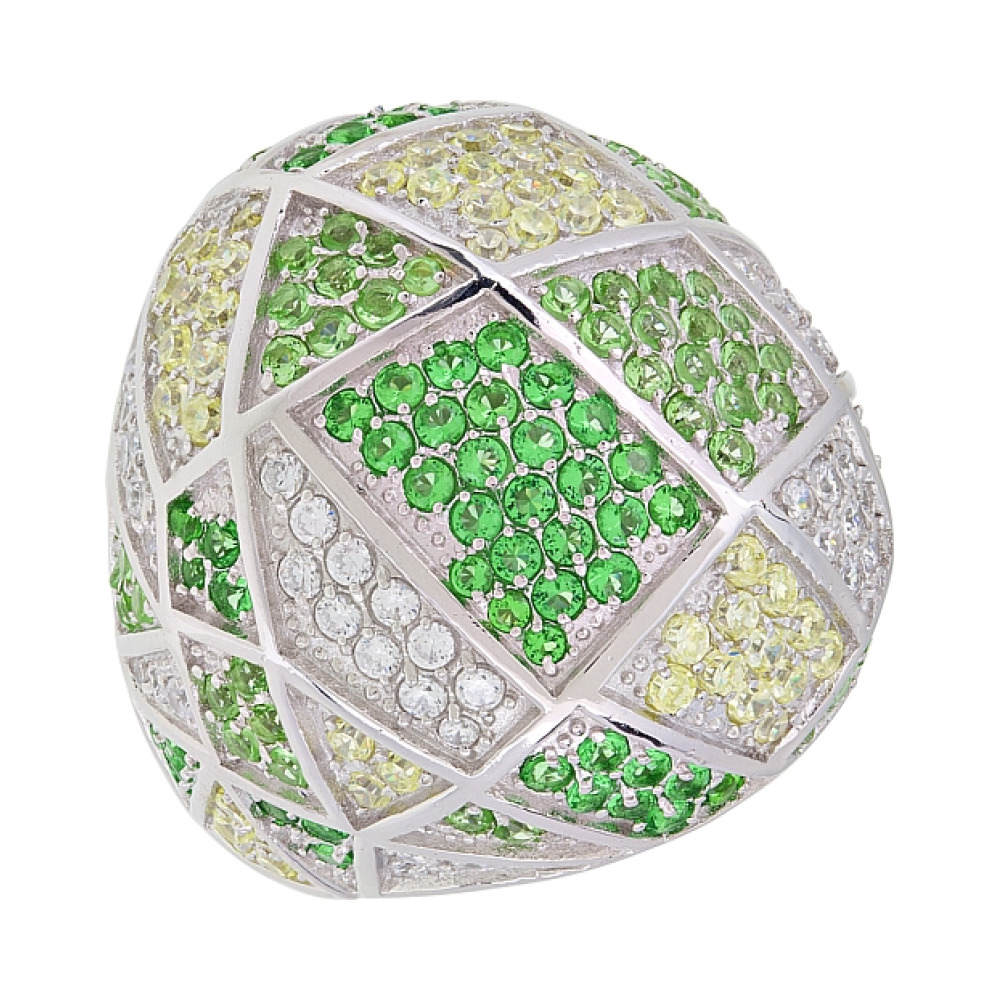 Серебряное кольцо с фианитами № 118427