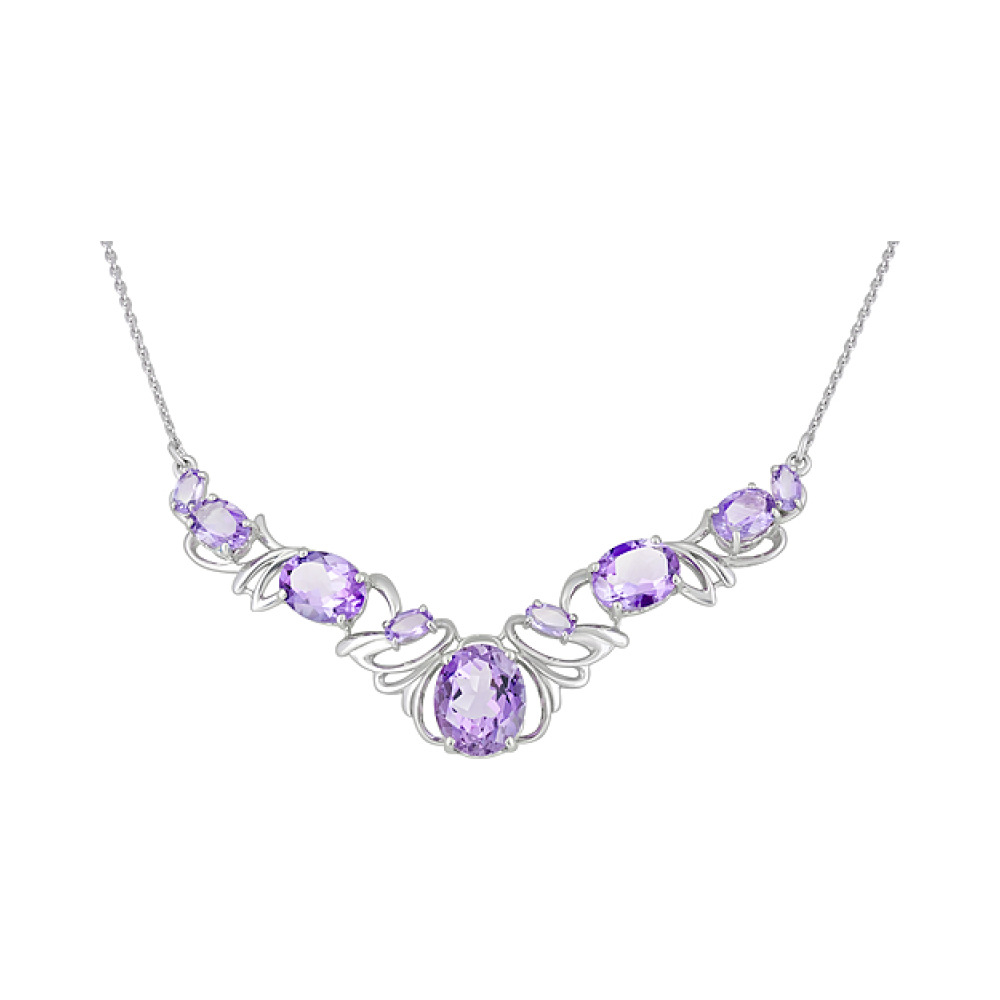Серебряное колье с аметистом № 126308
