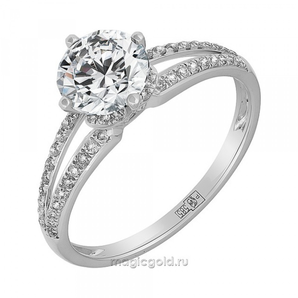 Золотое кольцо с бриллиантом № 113513