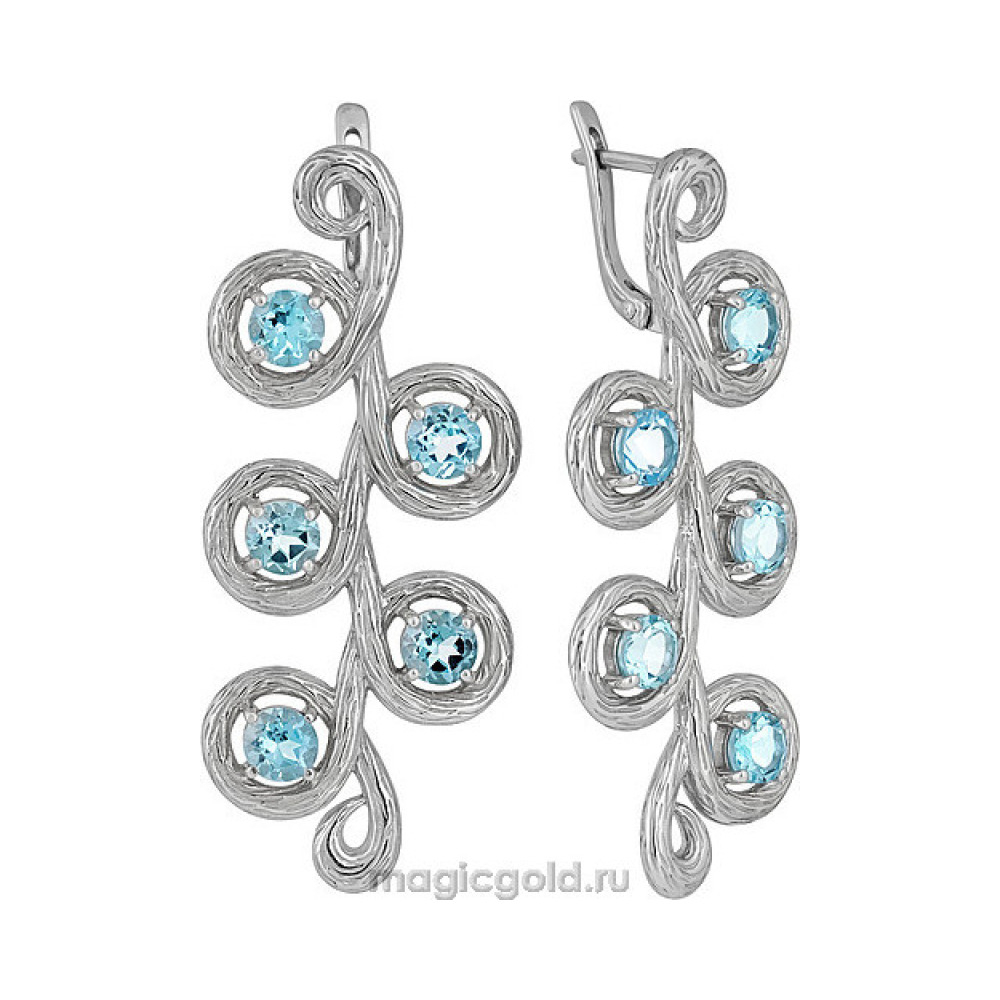 Серебряные серьги с топазом № 134793