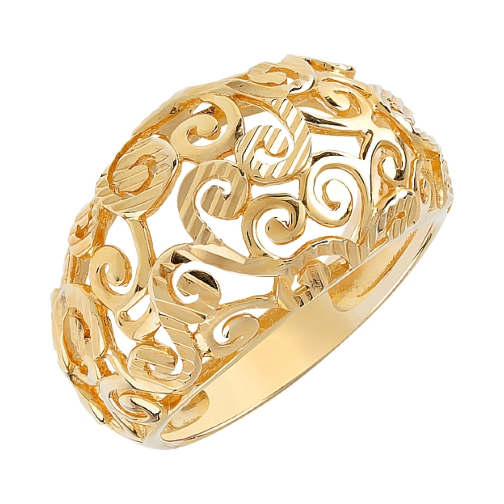 Серебряное кольцо с золотым покрытием № 64997