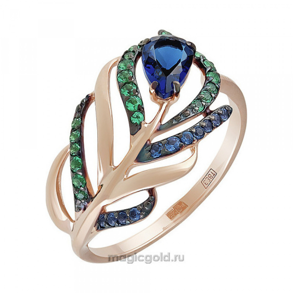 Золотое кольцо с фианитом № 140917