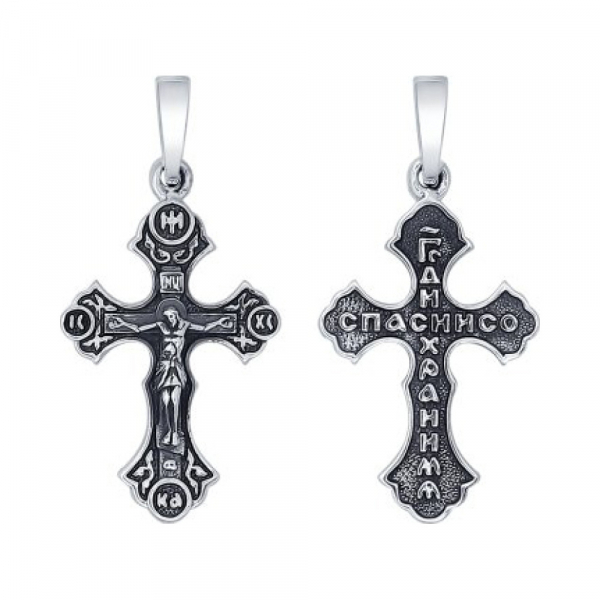 Серебряная подвеска без камня с черным покрытием № 159829